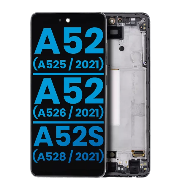 LCD displej s rámečkem (Without Finger Print Sensor) pro Samsung Galaxy A52 4G (A525 / 2021) / A52 5G (A526 / 2021) / A52S (A528 / 2021) (Aftermarket : Incell) (černá)