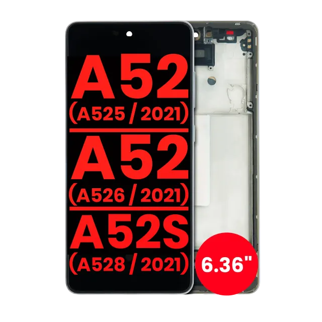 OLED displej s rámečkem pro Samsung Galaxy A52 4G (A525 / 2021) / A52 5G (A526 / 2021) / A52S 5G (6.36") (A528 / 2021) (Aftermarket Plus) (bílá)