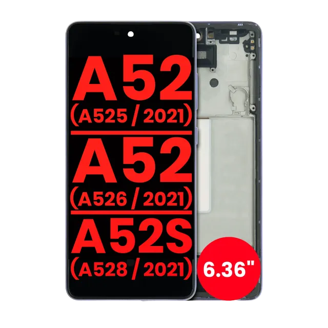 OLED displej s rámečkem pro Samsung Galaxy A52 4G (A525 / 2021) / A52 5G (A526 / 2021) / A52S 5G (6.36") (A528 / 2021) (Aftermarket Plus) (Awesome Violet)