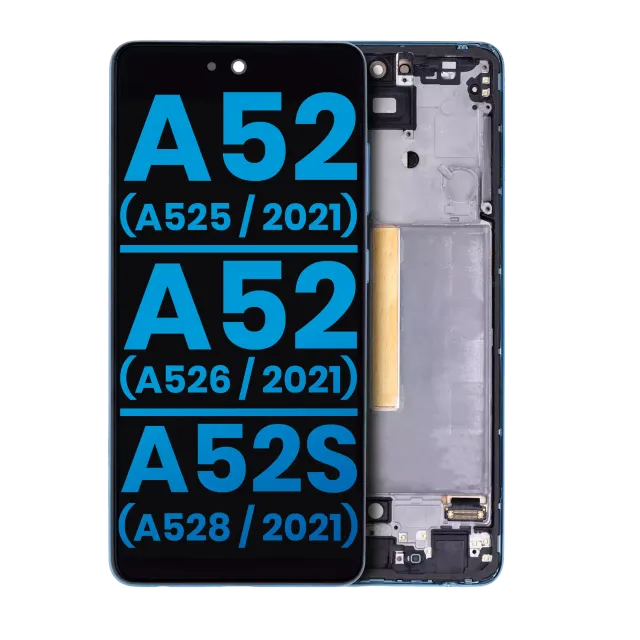 LCD displej s rámečkem (Without Finger Print Sensor) pro Samsung Galaxy A52 4G (A525 / 2021) / A52 5G (A526 / 2021) / A52S (A528 / 2021) (Aftermarket : Incell) (Awesome Blue)