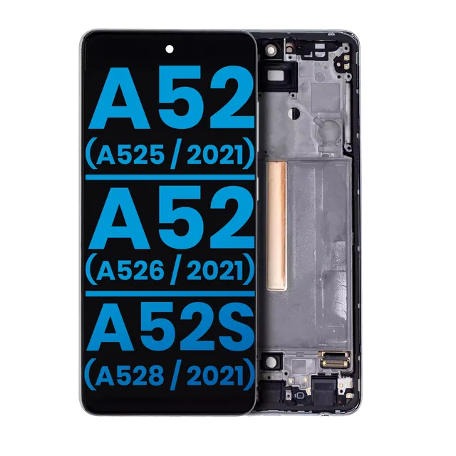 LCD displej s rámečkem (Without Finger Print Sensor) pro Samsung Galaxy A52 4G (A525 / 2021) / A52 5G (A526 / 2021) / A52S (A528 / 2021) (Aftermarket : Incell) (bílá)