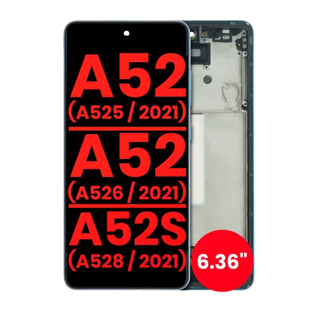 OLED displej s rámečkem pro Samsung Galaxy A52 4G (A525 / 2021) / A52 5G (A526 / 2021) / A52S 5G (6.36") (A528 / 2021) (Aftermarket Plus) (Awesome Blue)