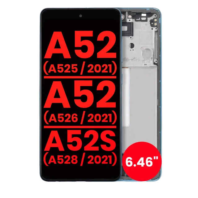 OLED displej s rámečkem pro Samsung Galaxy A52 4G (A525 / 2021) / A52 5G (A526 / 2021) / A52S 5G (6.46") (A528 / 2021) (Aftermarket Plus) (Awesome Blue)