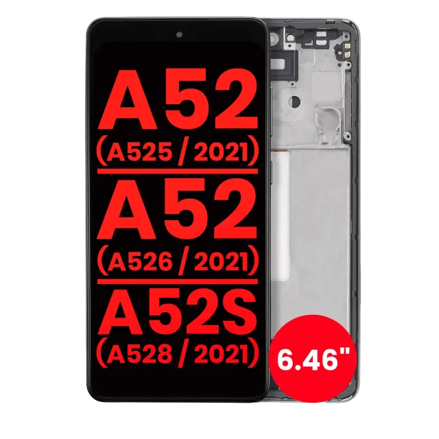 OLED displej s rámečkem pro Samsung Galaxy A52 4G (A525 / 2021) / A52 5G (A526 / 2021) / A52S 5G (6.46") (A528 / 2021) (Aftermarket Plus) (černá)