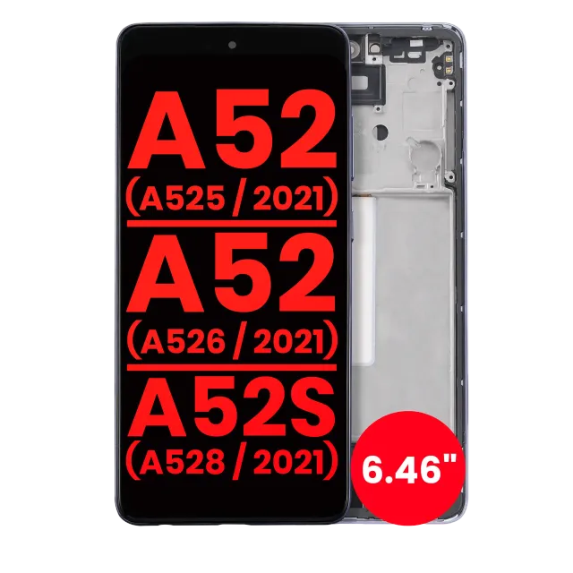 OLED displej s rámečkem pro Samsung Galaxy A52 4G (A525 / 2021) / A52 5G (A526 / 2021) / A52S 5G (6.46") (A528 / 2021) (Aftermarket Plus) (Awesome Purple)