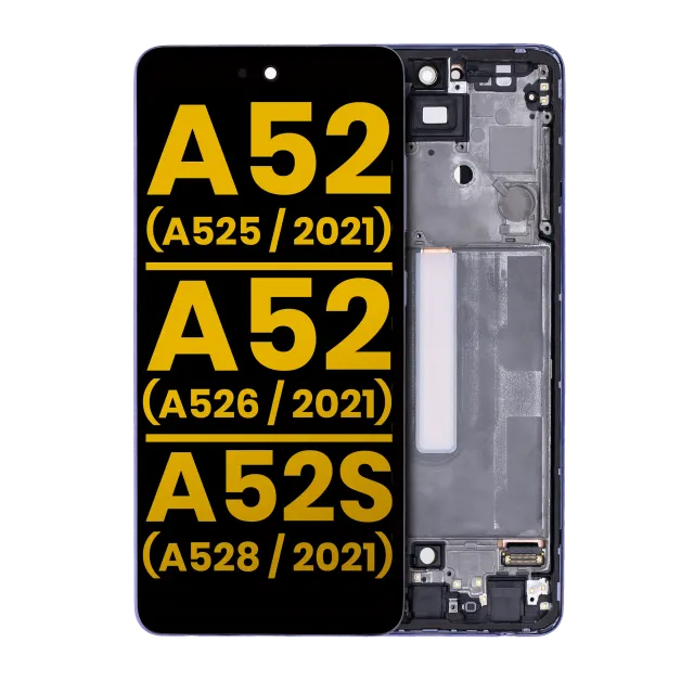 OLED displej s rámečkem pro Samsung Galaxy A52 4G (A525 / 2021) / A52 5G (A526 / 2021) / A52S 5G (A528 / 2021) (repasovaný) (Awesome Violet)