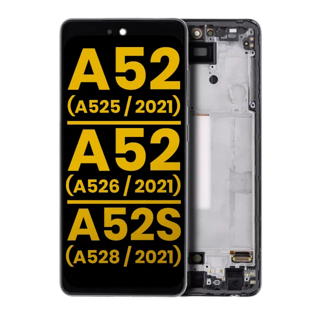 OLED displej s rámečkem pro Samsung Galaxy A52 4G (A525 / 2021) / A52 5G (A526 / 2021) / A52S 5G (A528 / 2021) (repasovaný) (černá)
