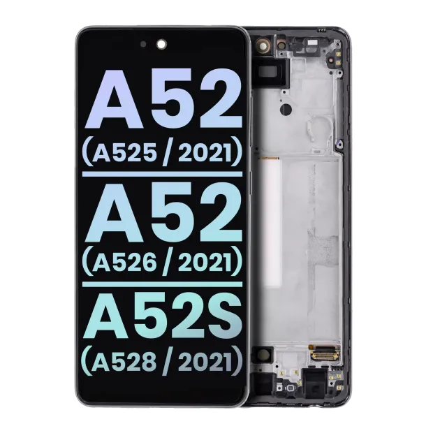 OLED displej s rámečkem pro Samsung Galaxy A52 4G (A525 / 2021) / A52 5G (A526 / 2021) / A52S 5G (A528 / 2021) (Service Pack) (černá)