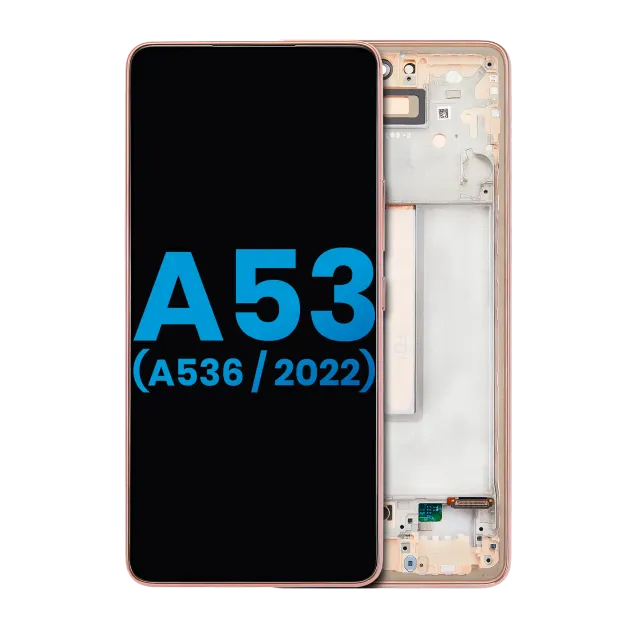 LCD displej s rámečkem pro Samsung Galaxy A53 5G (A536 / 2022) (Without Finger Print Sensor) (Aftermarket: Incell) (Peach)