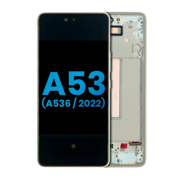 LCD displej s rámečkem pro Samsung Galaxy A53 5G (A536 / 2022) (Without Finger Print Sensor) (Aftermarket: Incell) (bílá)