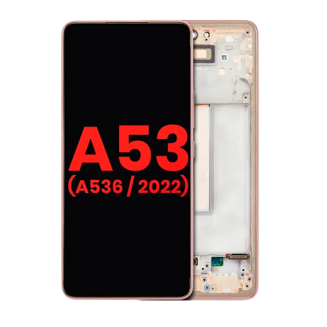 OLED displej s rámečkem pro Samsung Galaxy A53 5G (6.36") (A536 / 2022) (Aftermarket Plus) (Peach)