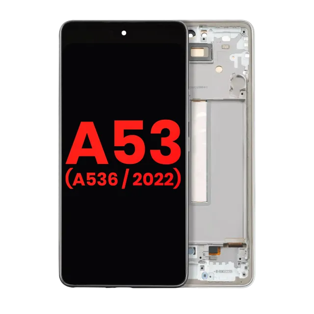 OLED displej s rámečkem pro Samsung Galaxy A53 5G (6.36") (A536 / 2022) (Aftermarket Plus) (bílá)