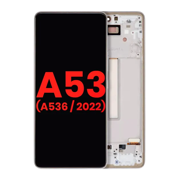 OLED displej s rámečkem pro Samsung Galaxy A53 5G (6.46") (A536 / 2022) (Aftermarket Plus) (bílá)