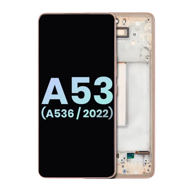 OLED displej s rámečkem pro Samsung Galaxy A53 5G (A536 / 2022) (Service Pack) (Peach)