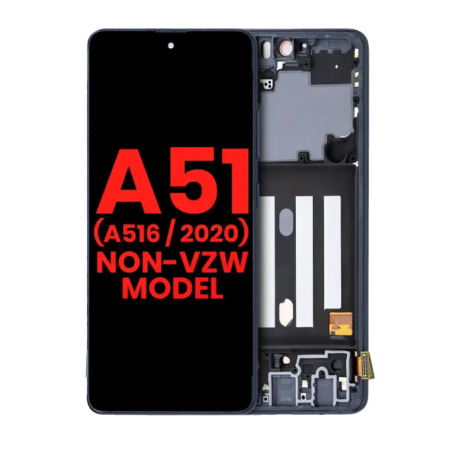 OLED displej s rámečkem pro Samsung Galaxy A51 5G (6.46") (A516 / 2020) (Non-Verizon 5G UW Frame) (Aftermarket Plus) (Prism Cube Black)