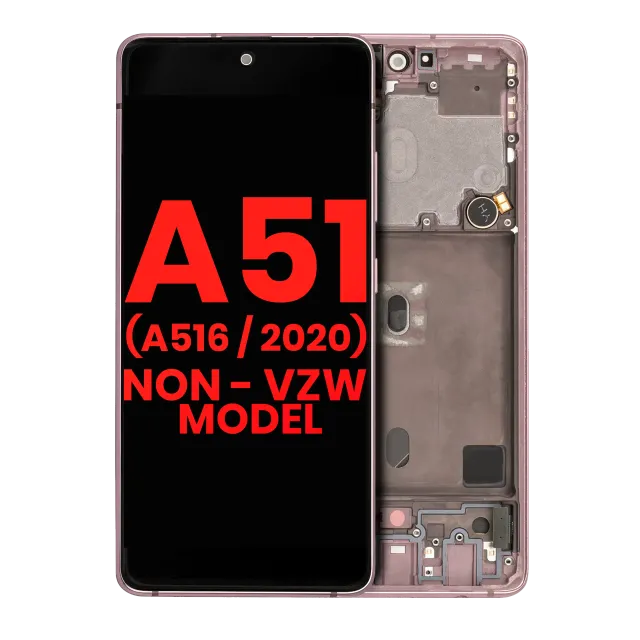 OLED displej s rámečkem pro Samsung Galaxy A51 5G (6.46") (A516 / 2020) (Non-Verizon 5G UW Frame) (Aftermarket Plus) (Prism Cube Pink)