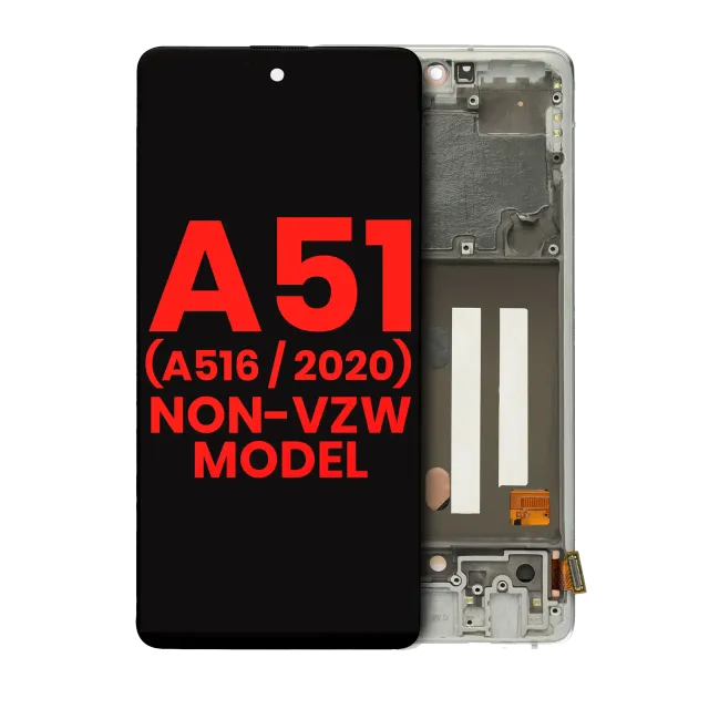 OLED displej s rámečkem pro Samsung Galaxy A51 5G (6.46") (A516 / 2020) (Non-Verizon 5G UW Frame) (Aftermarket Plus) (Prism Cube White)