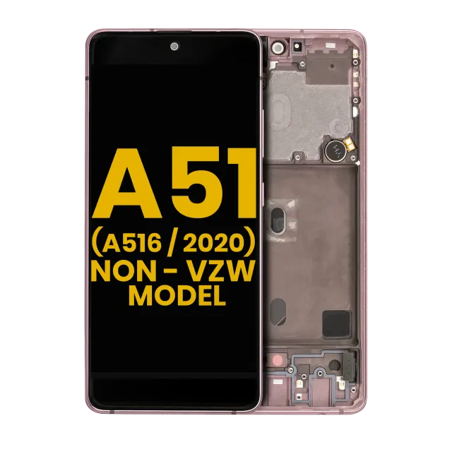 OLED displej s rámečkem pro Samsung Galaxy A51 5G (A516 / 2020) (Non-Verizon 5G UW Frame) (repasovaný) (Prism Cube Pink)