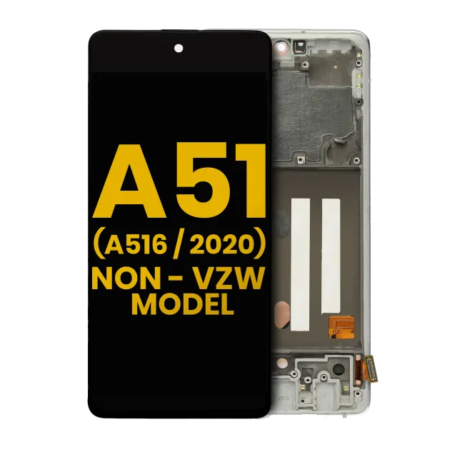 OLED displej s rámečkem pro Samsung Galaxy A51 5G (A516 / 2020) (Non-Verizon 5G UW Frame) (repasovaný) (Prism Cube White)