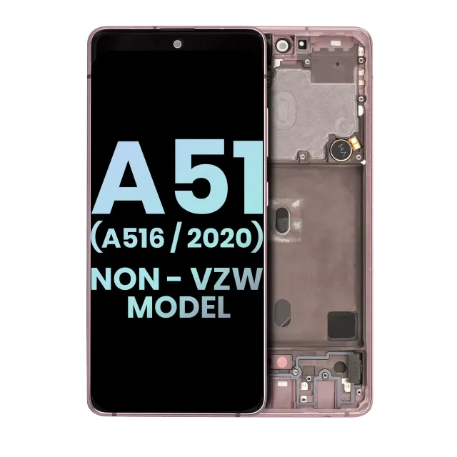 OLED displej s rámečkem pro Samsung Galaxy A51 5G (A516 / 2020) (Non-Verizon 5G UW Frame) (Service Pack) (Prism Cube Pink)