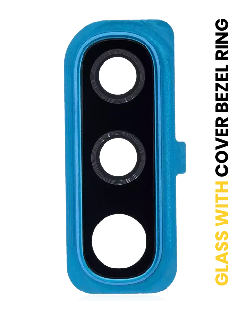 Sklíčko zadní kamery s kryt bezel ring pro Samsung Galaxy A50 (A505 / 2019) (modrá)