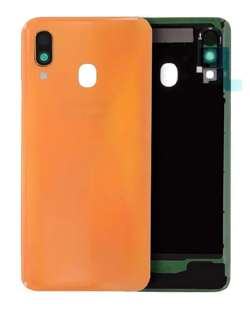 Zadní sklo se sklíčkem kamery pro Samsung Galaxy A40 (A405 / 2019) (Service Pack) (oranžová)