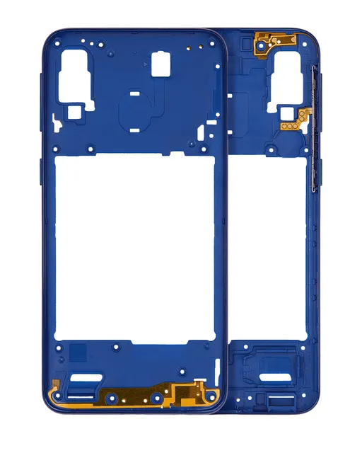 Střední rám (housing) pro Samsung Galaxy A40 (A405 / 2019) (Aftermarket Plus) (modrá)