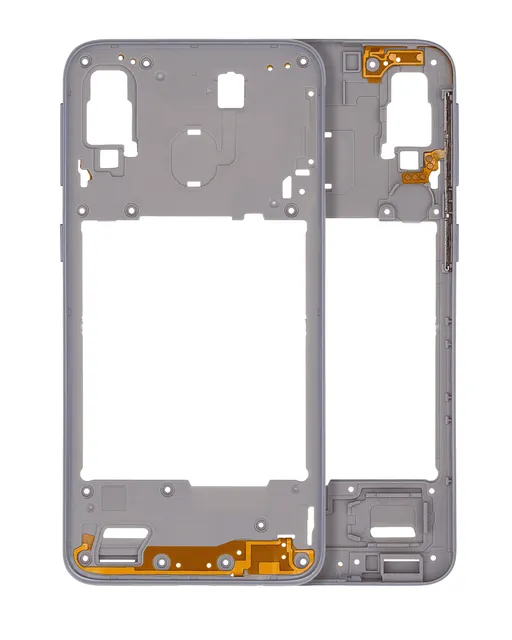 Střední rám (housing) pro Samsung Galaxy A40 (A405 / 2019) (Aftermarket Plus) (bílá)
