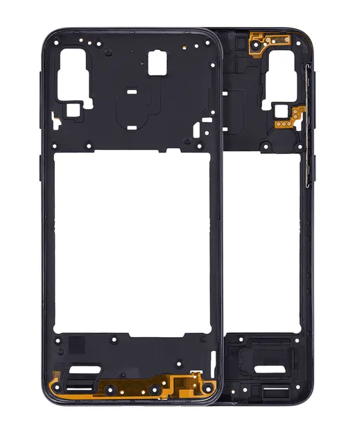Střední rám (housing) pro Samsung Galaxy A40 (A405 / 2019) (Aftermarket Plus) (černá)