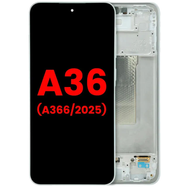 OLED displej s rámečkem pro Samsung Galaxy A36 5G (A366 / 2025) (Aftermarket Plus) (bílá)
