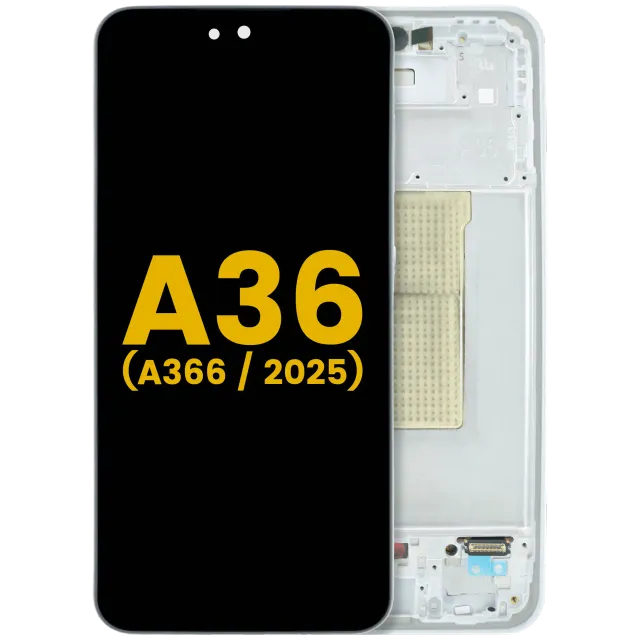 OLED displej s rámečkem pro Samsung Galaxy A36 5G (A366 / 2025) (repasovaný) (bílá)