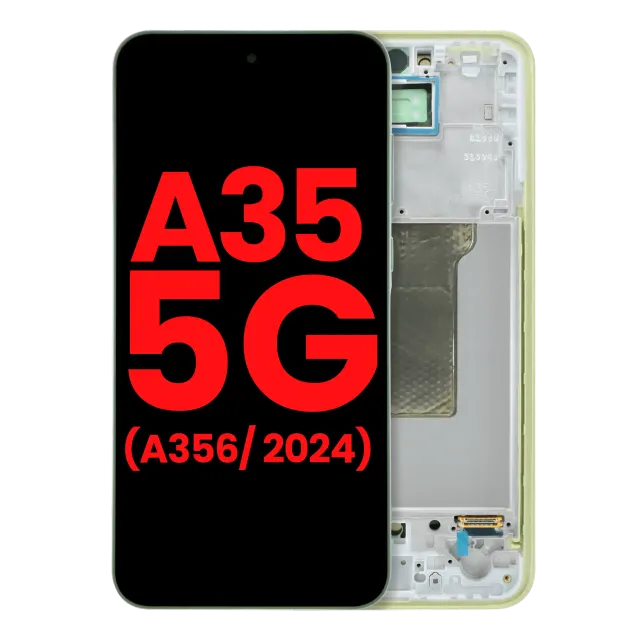 OLED displej s rámečkem pro Samsung Galaxy A35 5G (A356 / 2024) (Aftermarket Plus) (Lemon)