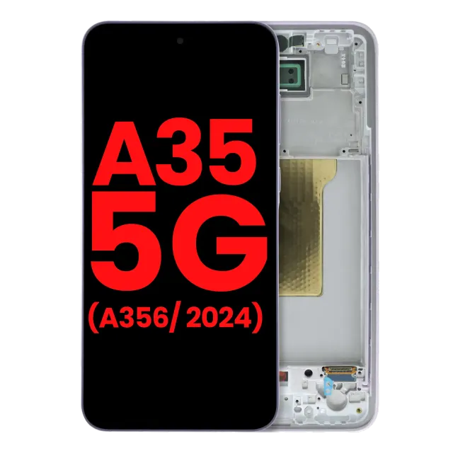 OLED displej s rámečkem pro Samsung Galaxy A35 5G (A356 / 2024) (Aftermarket Plus) (Lilac)