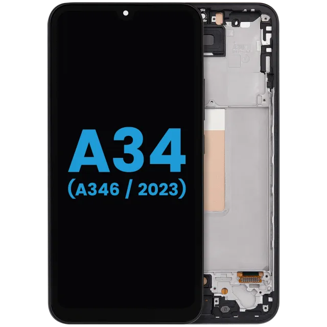 LCD displej s rámečkem pro Samsung Galaxy A34 5G (A346 / 2023) (Aftermarket : incell) (grafitová)