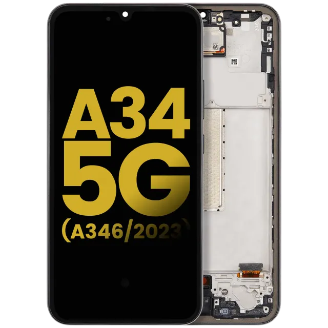 OLED displej s rámečkem pro Samsung Galaxy A34 5G (A346 / 2023) (repasovaný) (grafitová)