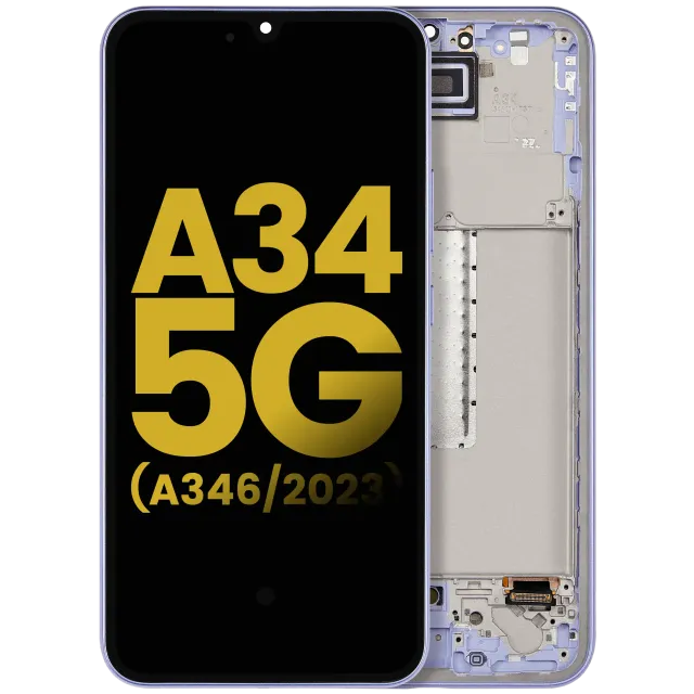OLED displej s rámečkem pro Samsung Galaxy A34 5G (A346 / 2023) (repasovaný) (Violet)