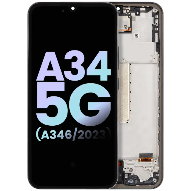 OLED displej s rámečkem pro Samsung Galaxy A34 5G (A346 / 2023) (Service Pack) (grafitová)