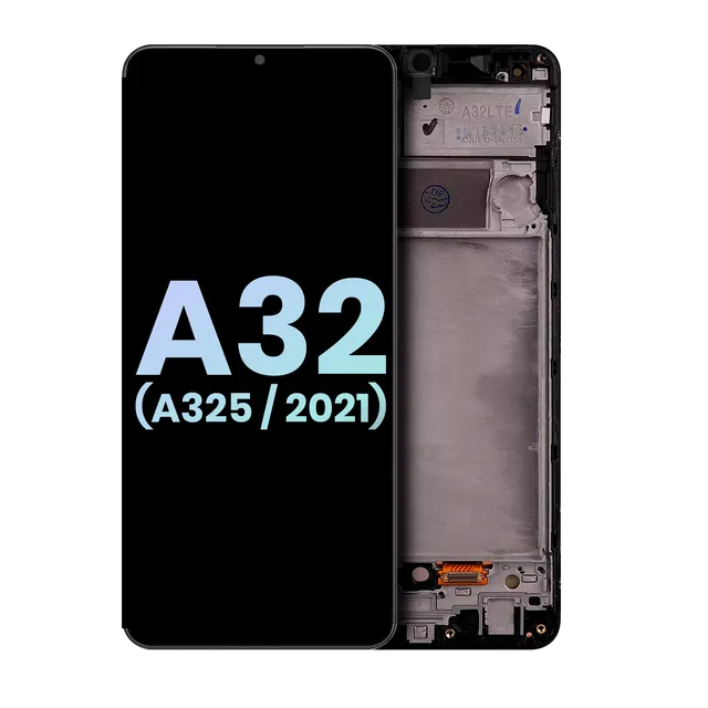 LCD displej s rámečkem pro Samsung Galaxy A32 4G (A325 / 2021) (Service Pack) (černá)