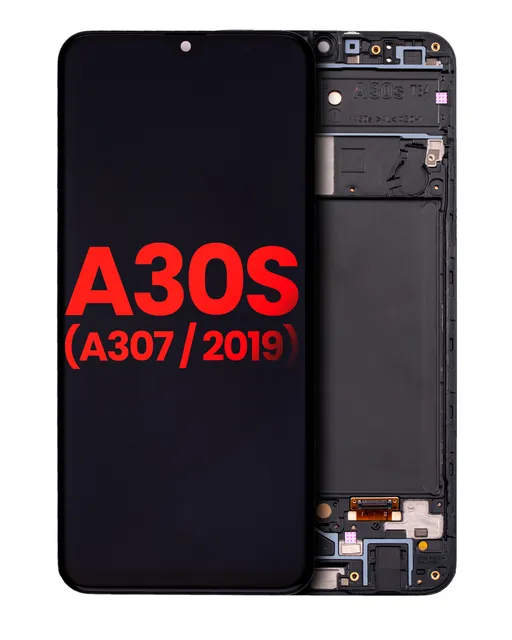 OLED displej s rámečkem pro Samsung Galaxy A30s (A307 / 2019) (Aftermarket Plus) (všechny barvy)