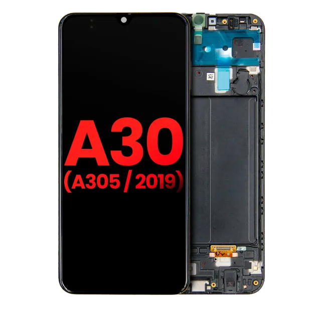 OLED displej s rámečkem pro Samsung Galaxy A30 (A305 / 2019) (Aftermarket Plus) (všechny barvy)