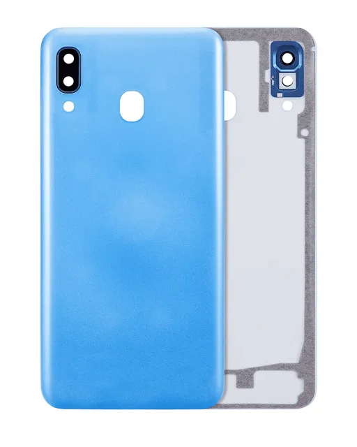 Zadní sklo se sklíčkem kamery pro Samsung Galaxy A30 (A305 / 2019) (Aftermarket Plus) (modrá)