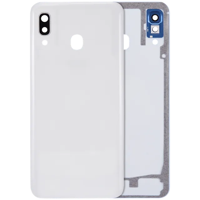 Zadní sklo se sklíčkem kamery pro Samsung Galaxy A30 (A305 / 2019) (Aftermarket Plus) (bílá)