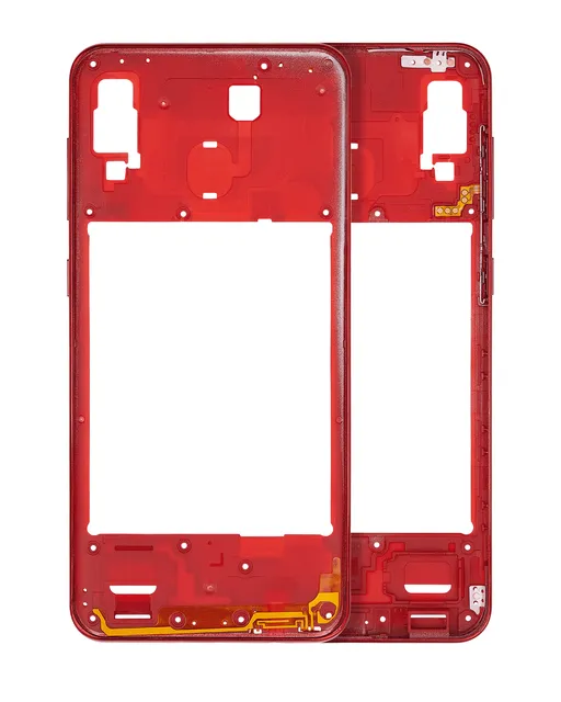 Střední rám (housing) pro Samsung Galaxy A30 (A305 / 2019) (Aftermarket Plus) (červená)