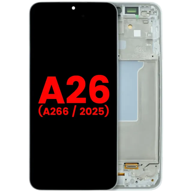 OLED displej s rámečkem pro Samsung Galaxy A26 5G (A266 / 2025) (Aftermarket Plus) (bílá)