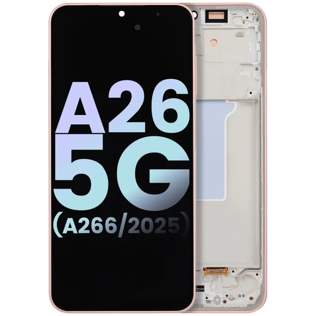 OLED displej s rámečkem pro Samsung Galaxy A26 5G (A266 / 2025) (Service Pack) (Peach Pink)