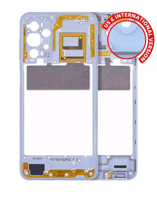Střední rám (housing) pro Samsung Galaxy A23 5G (A236B / 2022) (mezinárodní verze) (modrá)