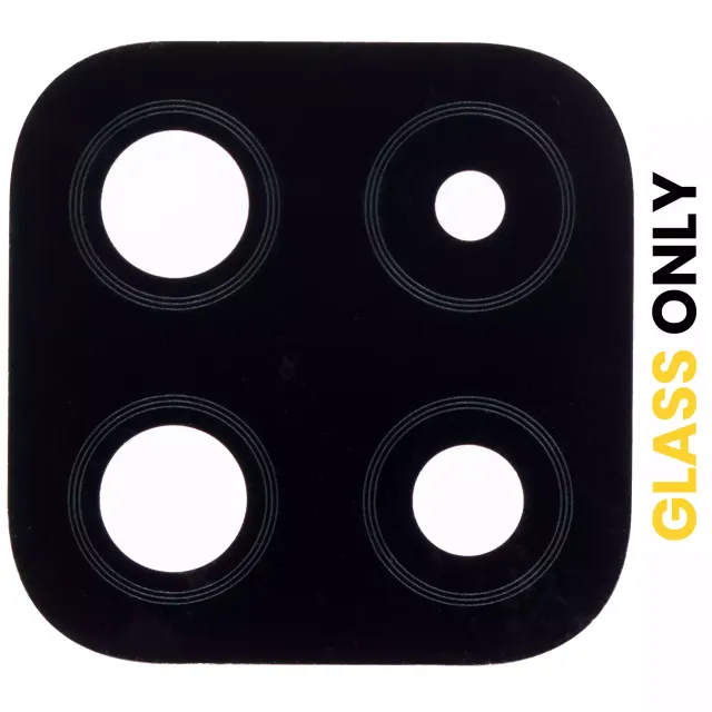 Sklíčko zadní kamery (jen sklo) s lepením pro Samsung Galaxy A22 5G (A226 / 2021) (černá)