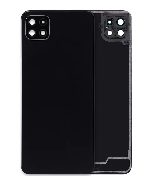 Zadní sklo se sklíčkem kamery pro Samsung Galaxy A22 5G (A226 / 2021) (Aftermarket Plus) (černá)