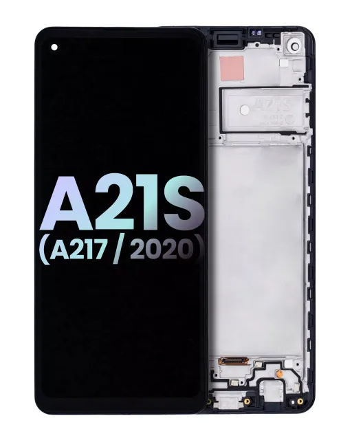 LCD displej s rámečkem pro Samsung Galaxy A21s (A217 / 2020) (Service Pack) (černá)