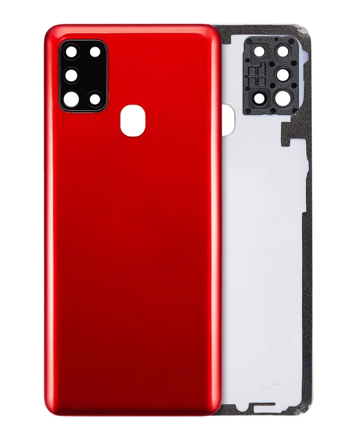Zadní sklo se sklíčkem kamery pro Samsung Galaxy A21S (A217 / 2020) (Aftermarket Plus) (červená)